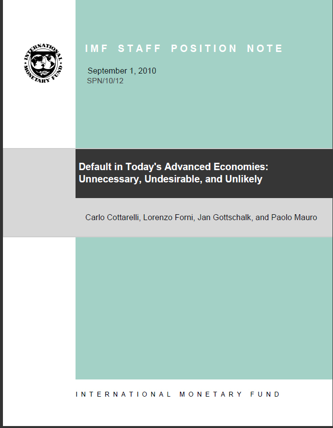 ΔΝΤ: Χρεοκοπίες στις σημερινές αναπτυγμένες οικονομίες: Μη απαραίτητες, μη επιθυμητές και μη πιθανές
