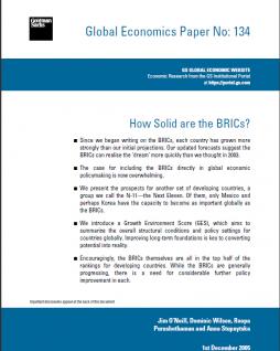 Goldman Sachs: How Solid are the BRICs? (Introduction of N-11)